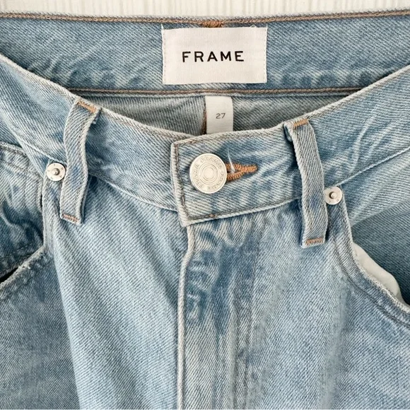 FRAME High Rise Baggy Pocket Jeans/Wide Leg in Genoa/Light Wash/size 27 - Picture 11 of 13